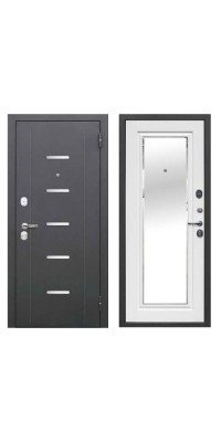 Дверь мет. 7,5 см Гарда Серебро ЗЕРКАЛО фацет Белый Ясень 860 правая (Россия) г.Йошкар-Ола 56,2кг