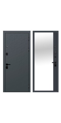Дверь мет. 9 см Концепт Сатин графит зеркало 860 правая (Россия) г.Йошкар-Ола