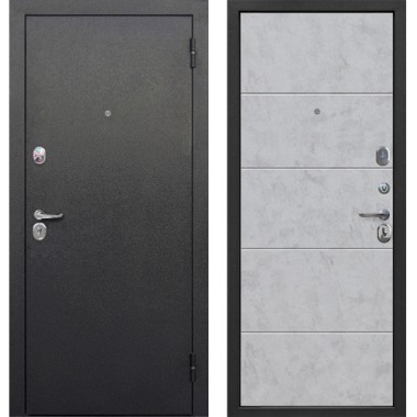 Дверь мет.Гарда 7,5 Букле черный Бетон снежный 860 правая (Россия) г.Йошкар-Ола